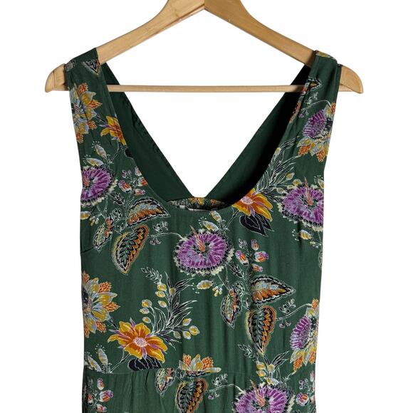 Equipment Everett Eden Green Floral Print Sleeveless Scoop Maxi Dress Size 10 - Picture 7 of 15